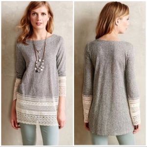 ANTHROPOLOGIE Sunday In Brooklyn Lace Sweatshirt
